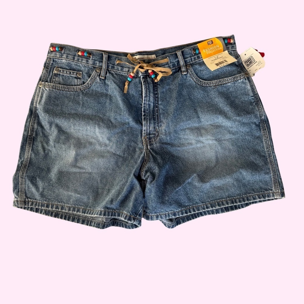 90s Y2K Faded Glory Western 100% Cotton Denim Shorts Size 14